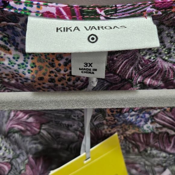 NWT Women's Kika Vargas x Target Purple Floral Peplum Top Size 3X - Picture 4 of 7